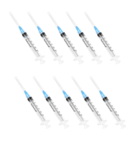 SERINGAS 3ML 1,5IN 10 PEÇAS Crowx Labs EUA