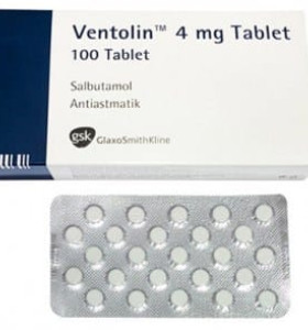 Ventolin (Albuterol) 100 comprimidos 4 mg Glaxo Smith Kline Ventolin (Albuterol) 100 comprimidos 4 mg Glaxo Smith Kline