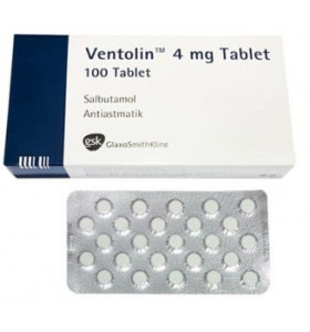 Ventolin (Albuterol) 100 comprimidos 4 mg Glaxo Smith Kline